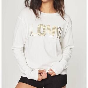 Spiritual Gangster White Long Sleeve Love Tee Sz S